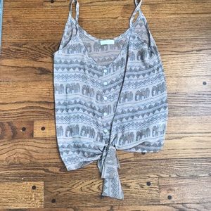 Boutique brand tie up tank